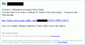 Twitter SPAM Email